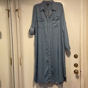 Who What Wear blue. denim dress. Button down, long sleeve. Soft material.